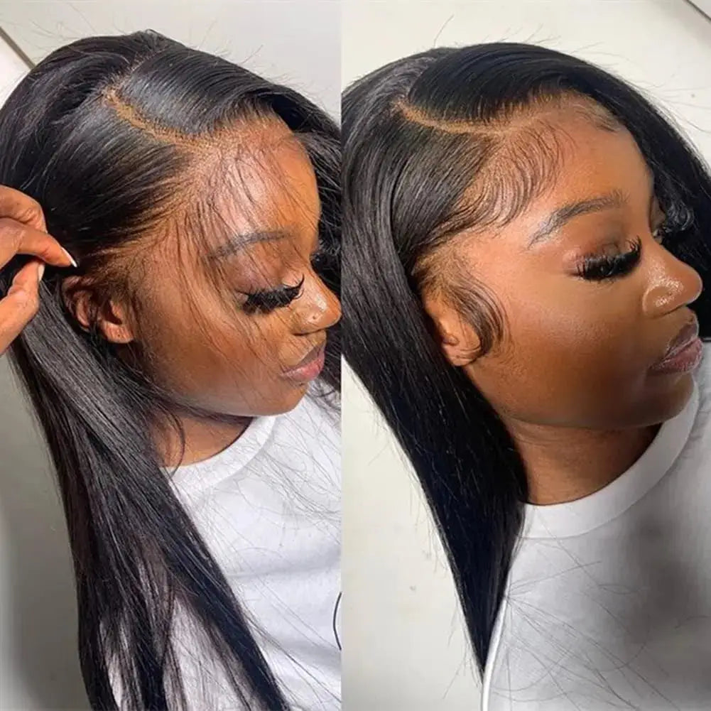 HD Transparent Lace Front Wig – 13x4 & 13x6 Straight Brazilian Human Hair, Pre-Plucked, 4x4/5x5 Options