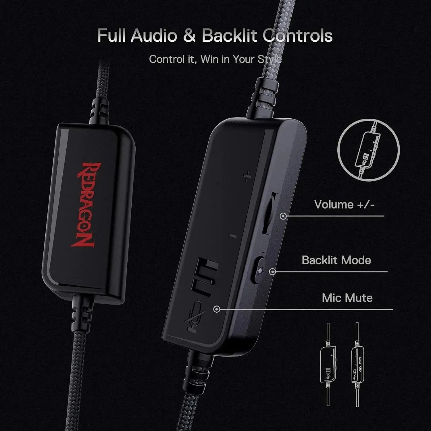 Gaming Headset Redragon H350 RGB Wired With 50mm Drivers