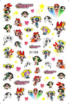 Powerpuff Girls themed nail stickers with vibrant characters