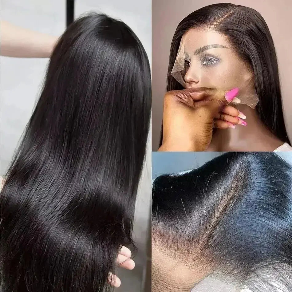 HD Lace Frontal Wig 13x6 – 250 Density, Glueless 5x5 or 13x4 Closure, 30-40” Straight Human Hair