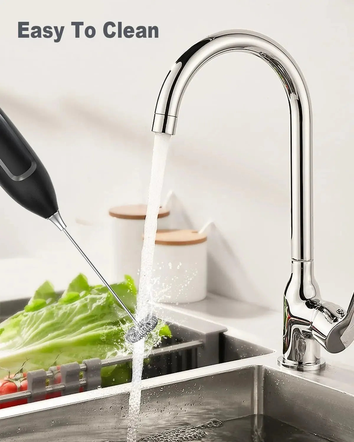 Handheld Milk Frother Electric Whisk Wand For Coffee Foam