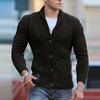 Men's solid color knitted cardigan sweater