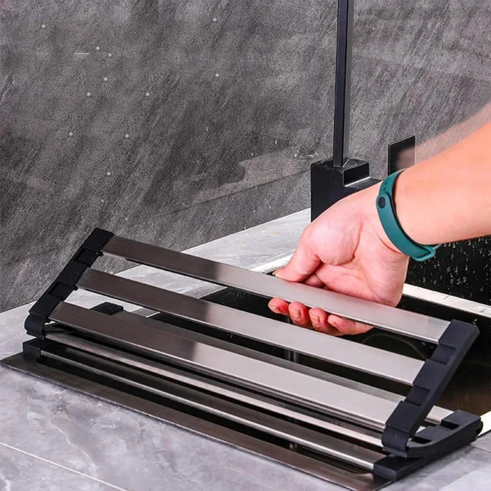 Stainless Steel Drying Rack Dishes Foldable Design