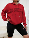 Red Los Angeles hoodie for women