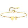 Heart Initial Ankle Bracelets for Women