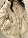 Beige women's jacket with fur lining