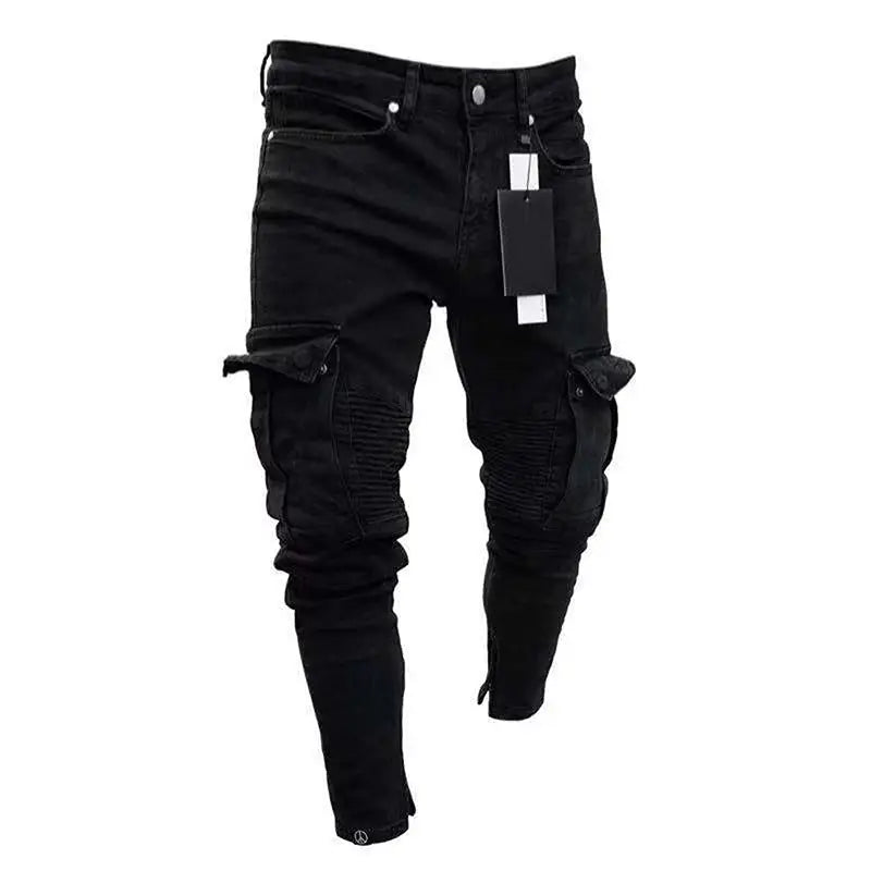 Men’s Cargo Jeans – Relaxed Fit, Multi-Pocket, Lightweight Denim for Urban Spring & Summer Streetwear