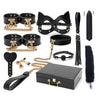 Comprehensive leather bondage set with case