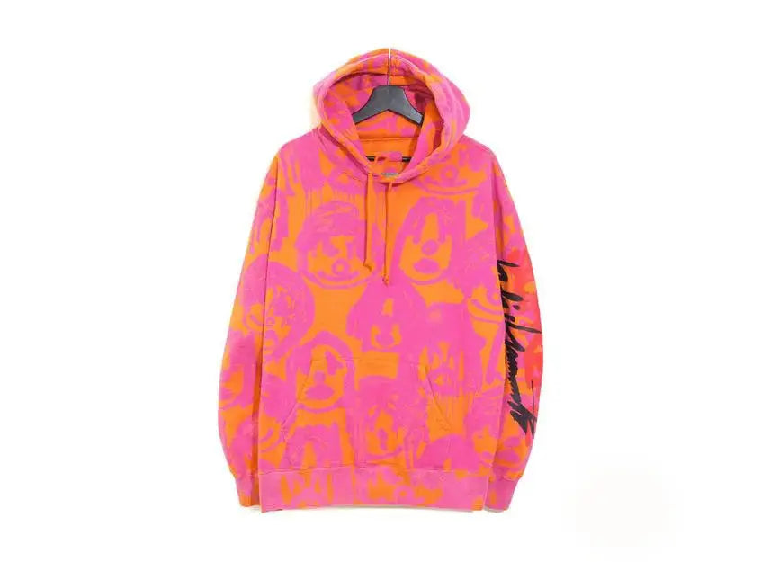 Unisex zip-up hoodie with Y2K digital cartoon print, retro Harajuku streetwear style