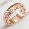 Rose gold color carved rose flower ring, elegant design