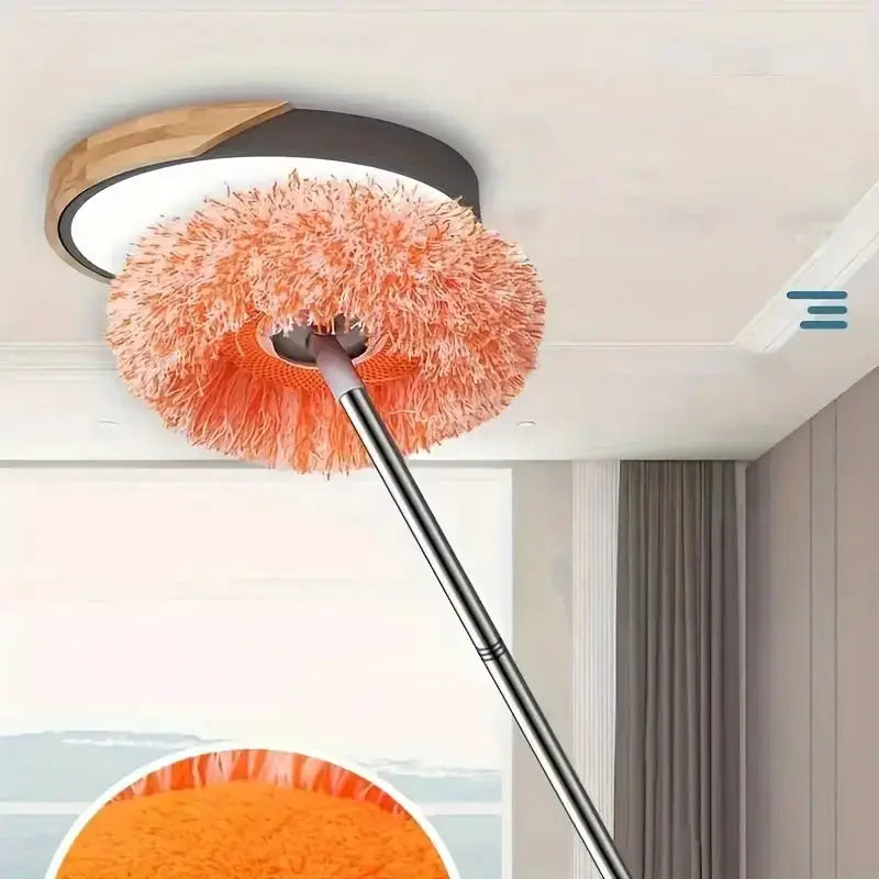 360° Ceiling & Wall Cleaning Mop – Extendable Dust Remover for Fans, AC, Tiles – Wet & Dry Dual-Use Floor Mop