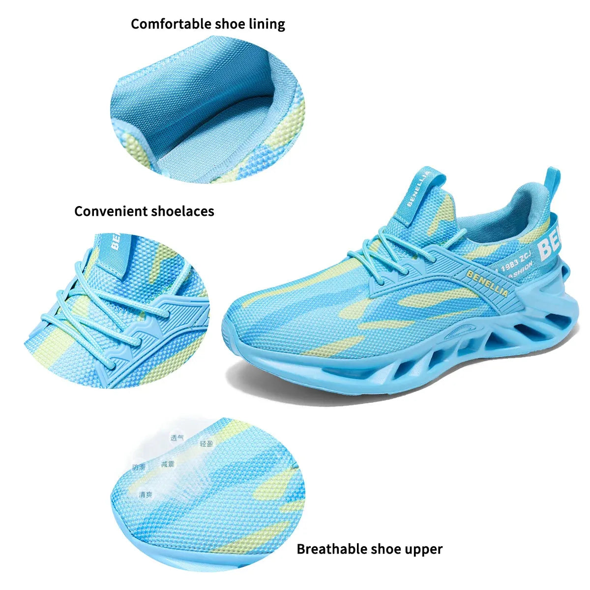 Lightweight Mesh Shoes Soft Flat Design For Casual Sports