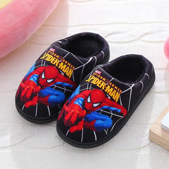 Spider-Man Cartoon Print Cotton Slippers for Kids