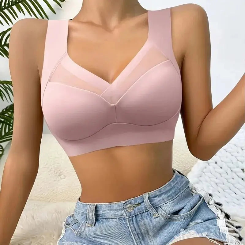 4-Pack Plus Size Seamless Ice Silk Bras Push-Up Wire-Free & Backless