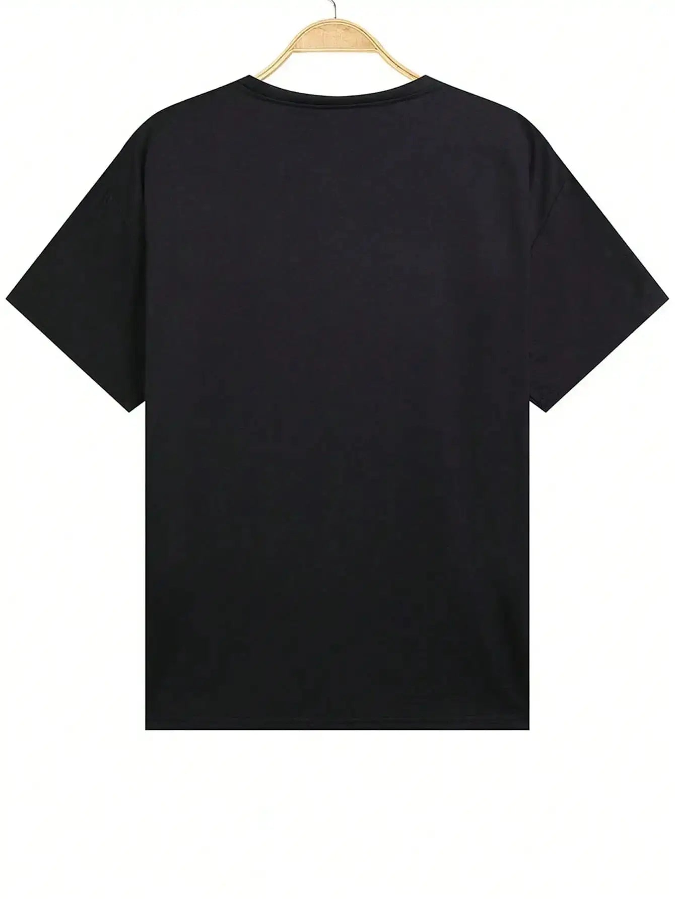 Men’s Letter & Stripe Print T-Shirt – Casual Crew Neck Cotton Tee with Short Sleeves for Everyday Street Style