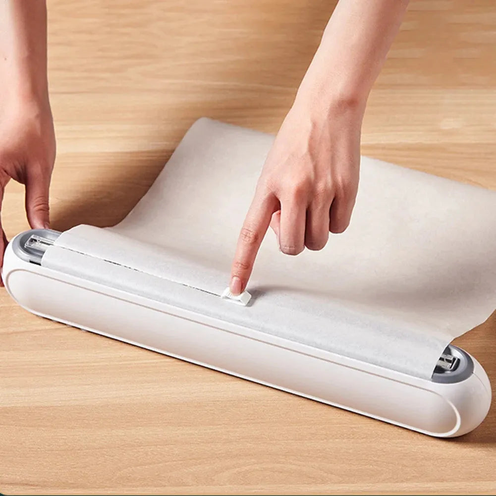 Magnetic Plastic Wrap Dispenser with Slide Cutter