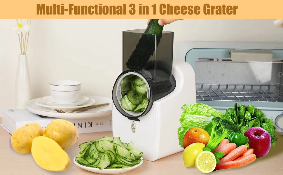 Electric Food Processor with Cheese Grater and Slicer