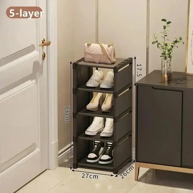 5-layer shoe organizer with size details