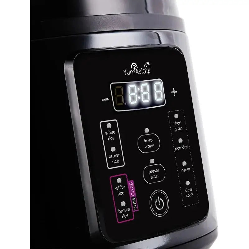Yum Asia Kumo Rice Cooker – 5.5-Cup Ceramic Bowl with Fuzzy Logic, 110V US Power, Dark Stainless Steel