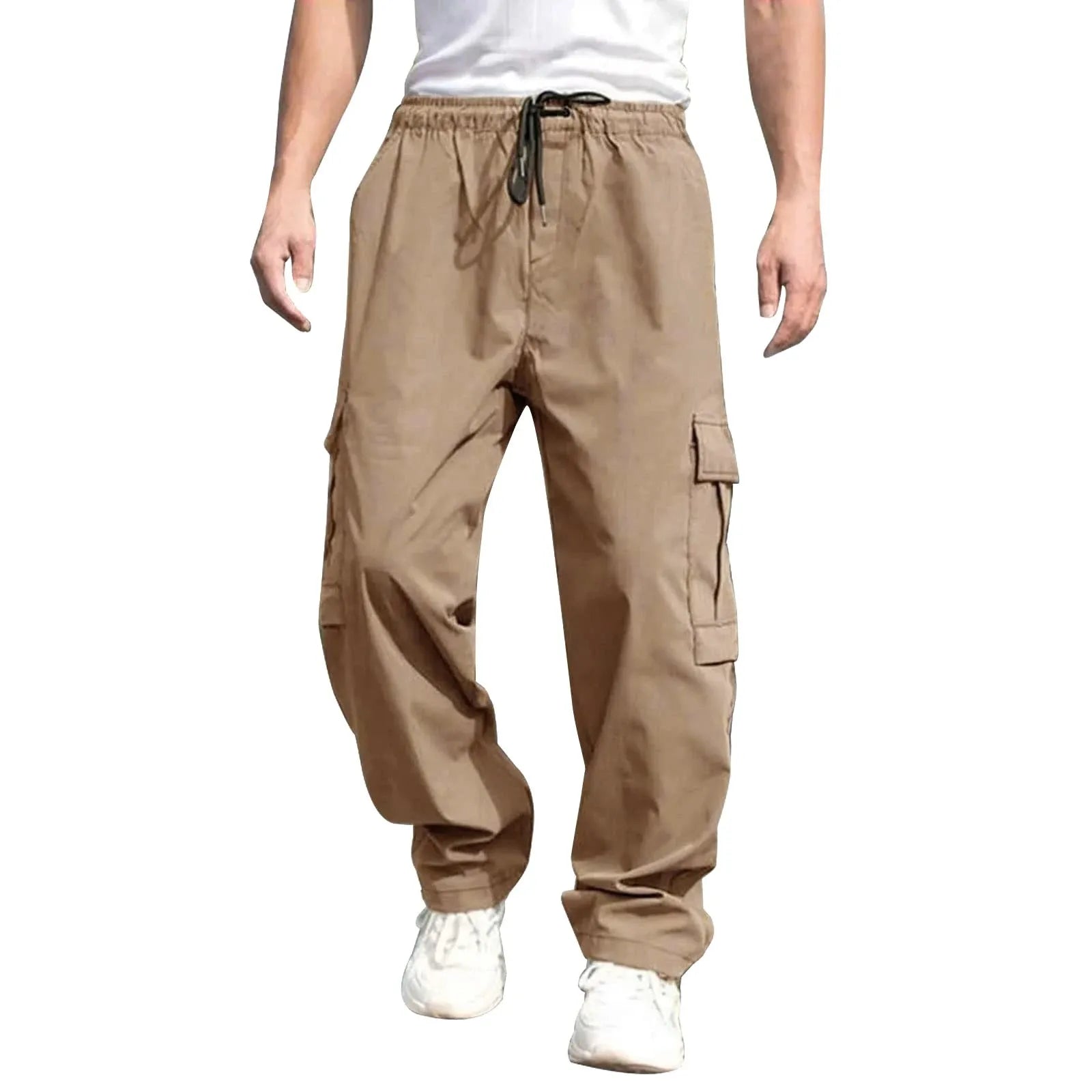 Men’s Cargo Pants Loose Fit With Drawstring And Pockets