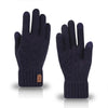 Navy blue warm winter gloves for men