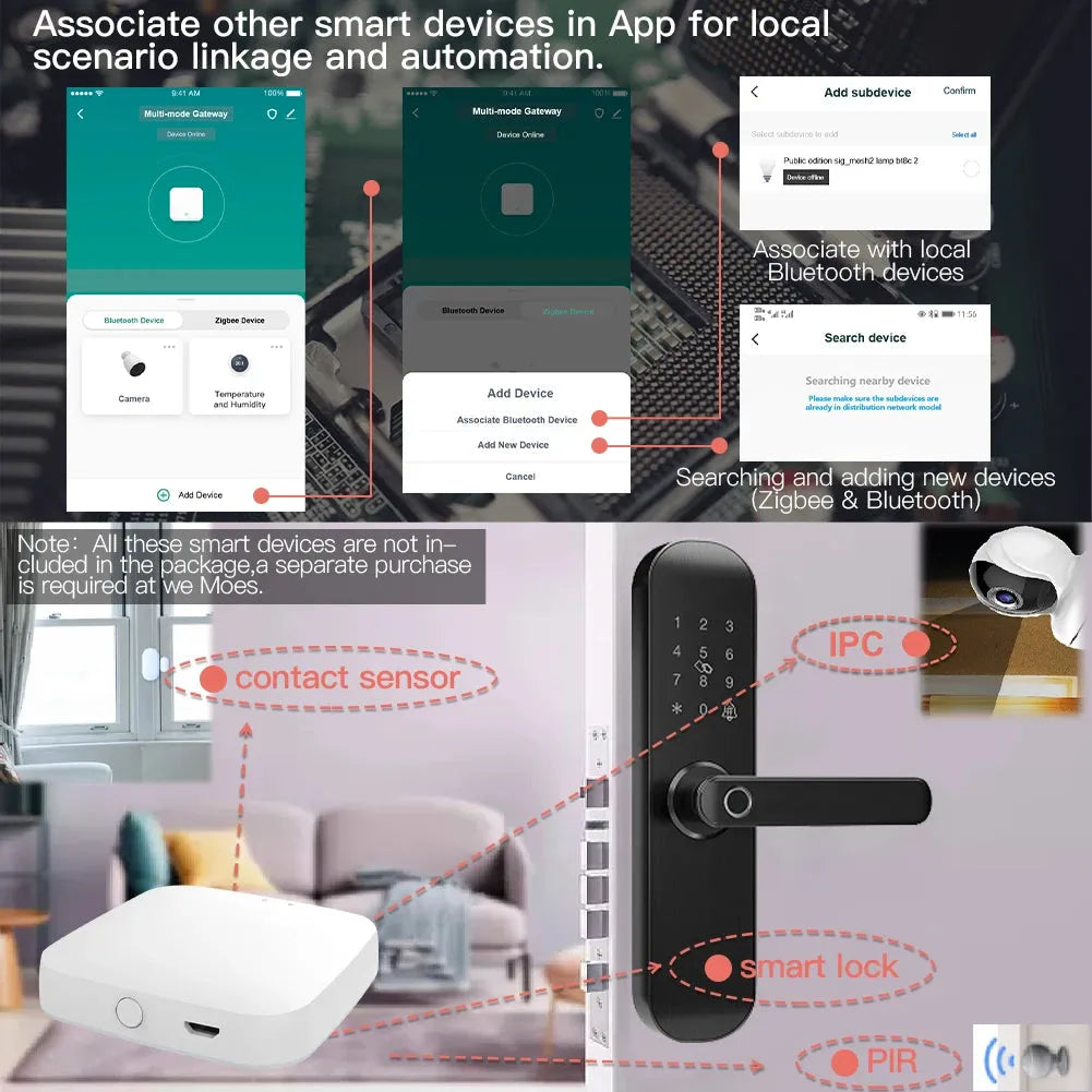 Multi Mode Smart Hub with Zigbee WiFi and Bluetooth Control