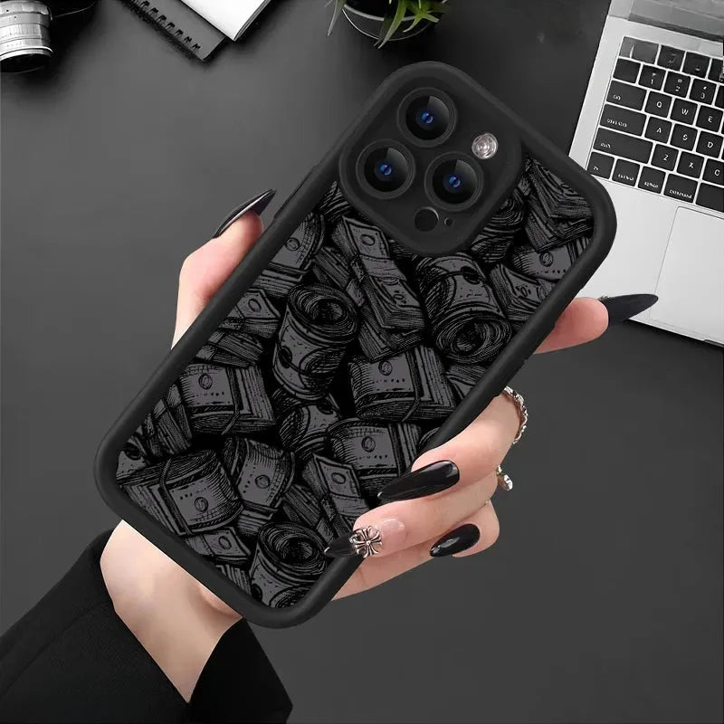 Banknote Pattern Phone Case Soft Silicone For iPhone Series
