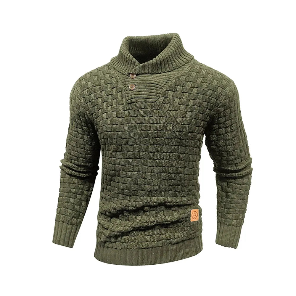 Men’s Knitted Sweater With Crew Neck And Ribbed Edges