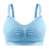 Blue breathable pregnant bra with adjustable straps