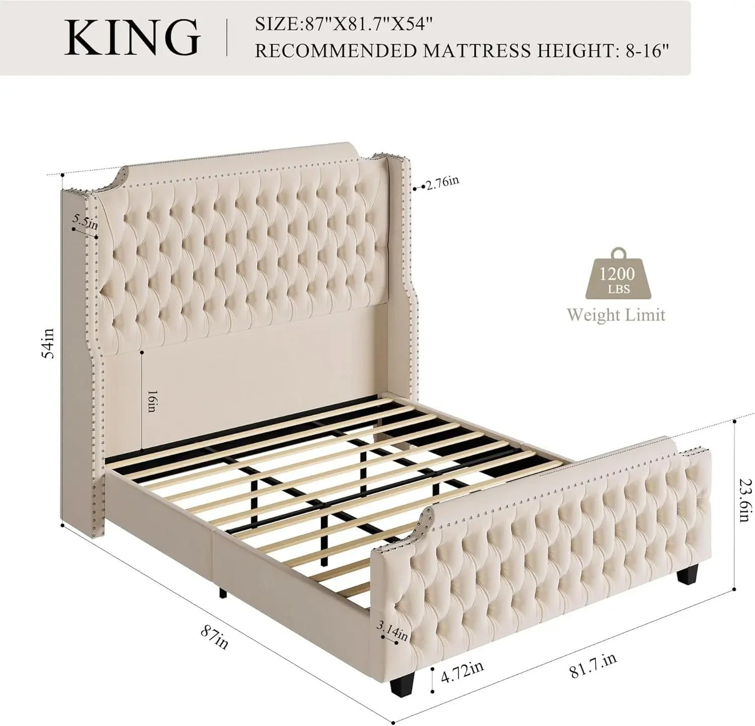 King size bed frame