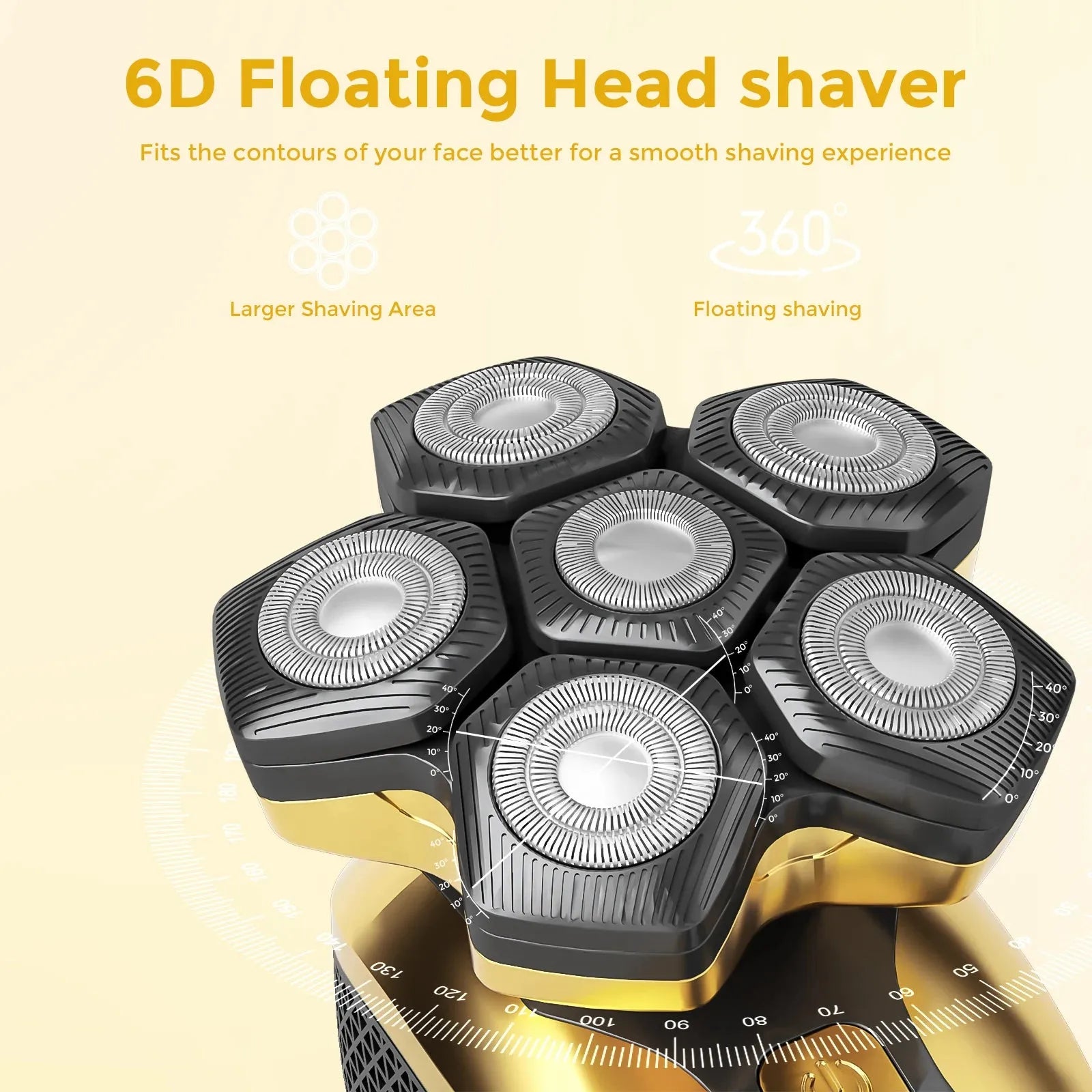 6D Floating Electric Razor for Men with Wet Dry Shaving