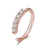 Fashion single row miniature zircon nose rings for women