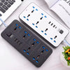 Dual universal power strips with USB ports