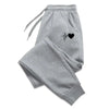 Gray sweatpants with heart design