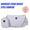 White women's bag with shoulder strap and pouch