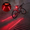 LED bike lights with red laser lines on road