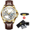 Gold automatic watch with white dial and gift set