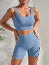 Seamless ribbed yoga sets