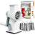 White 3 in 1 rotary cheese grater with interchangeable blades