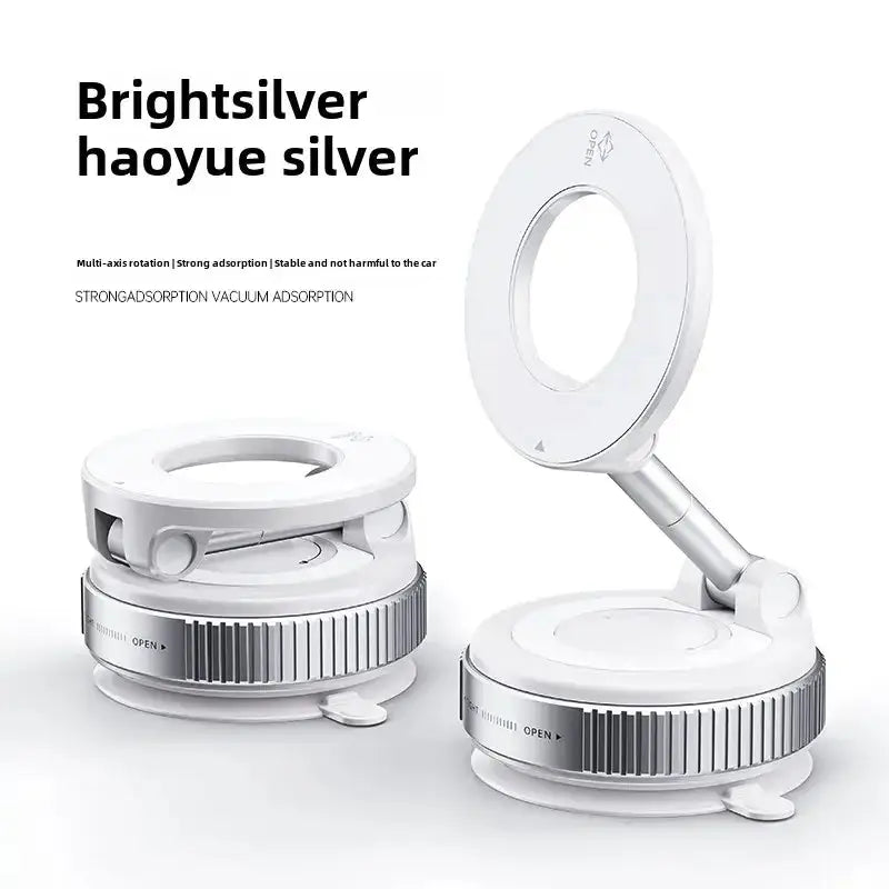 Magnetic Foldable Car Phone Holder – 360° Rotating Mount with Vacuum Suction Cup – Multi-Angle Adjustment for Car & Wall