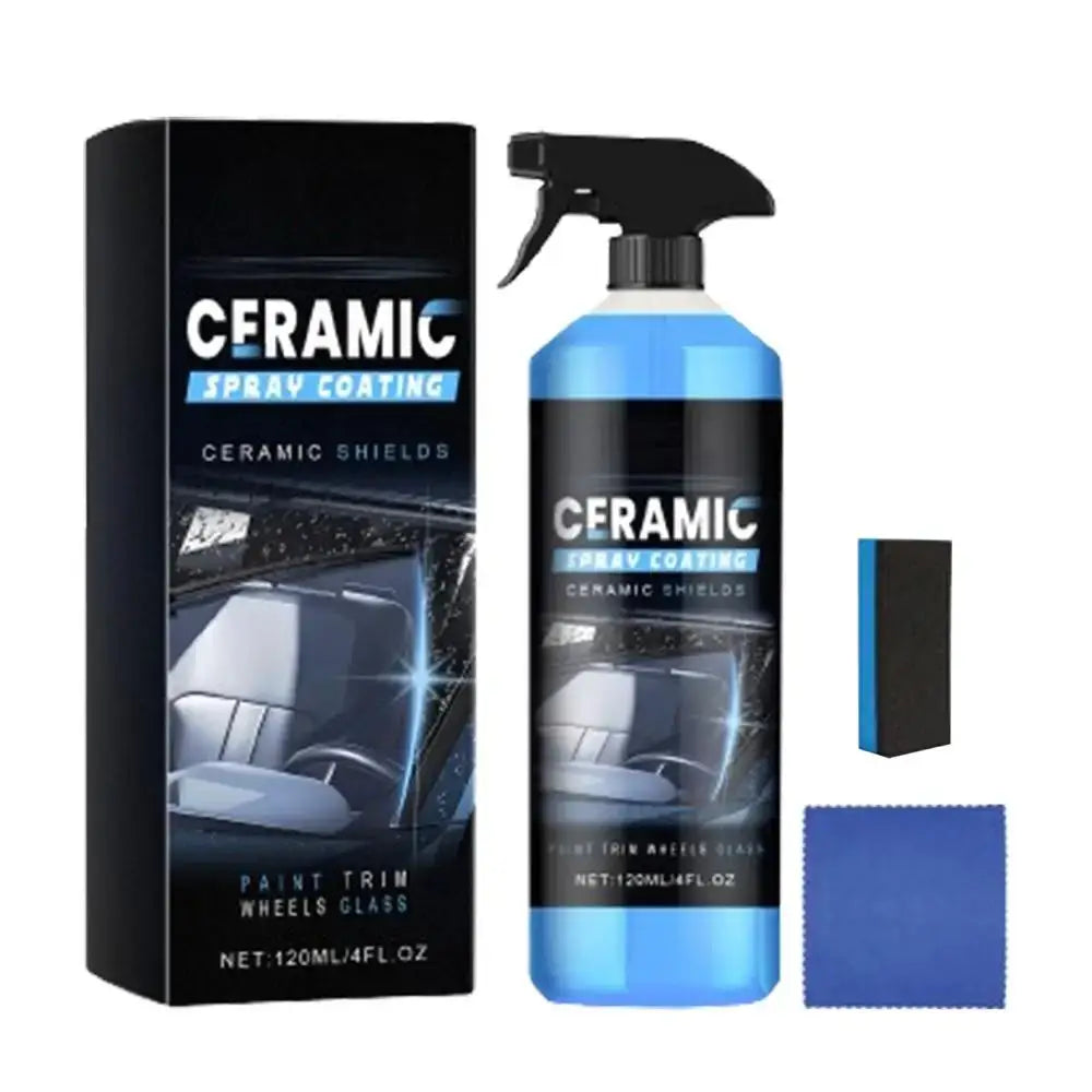 120ml glass cleaner spray for car, nano hydrophobic coating, anti-scratch wax and polishing effect