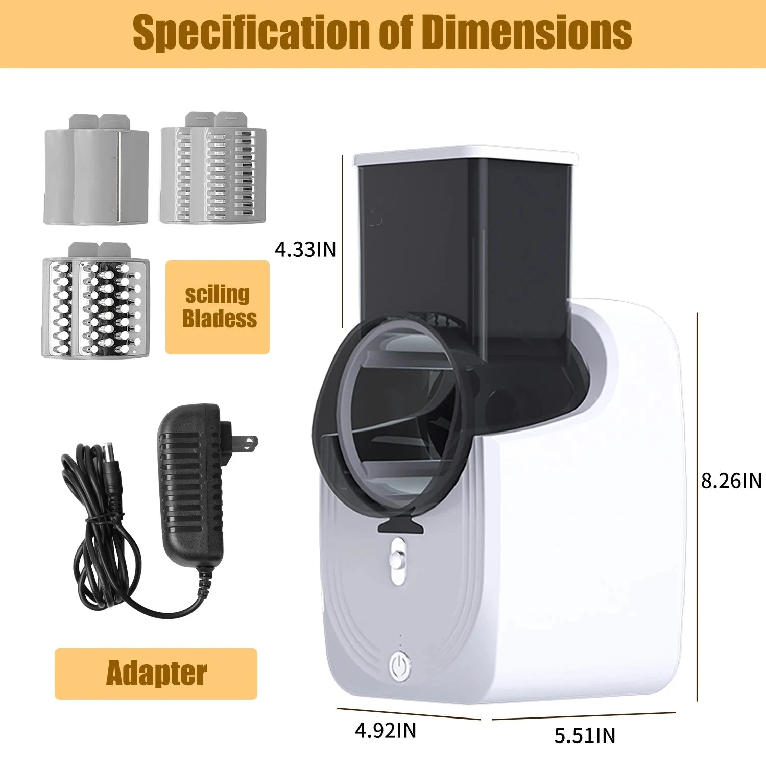 Electric Food Processor with Cheese Grater and Slicer