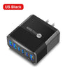 US Black 55W 6 Port USB Charger