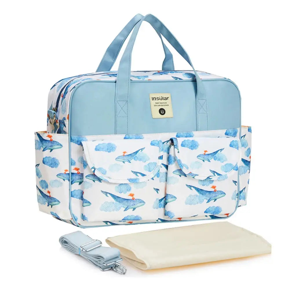 Waterproof maternity stroller bag with large capacity, lightweight shoulder design, ideal for travel and daily use