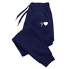 Navy sweatpants with heart design