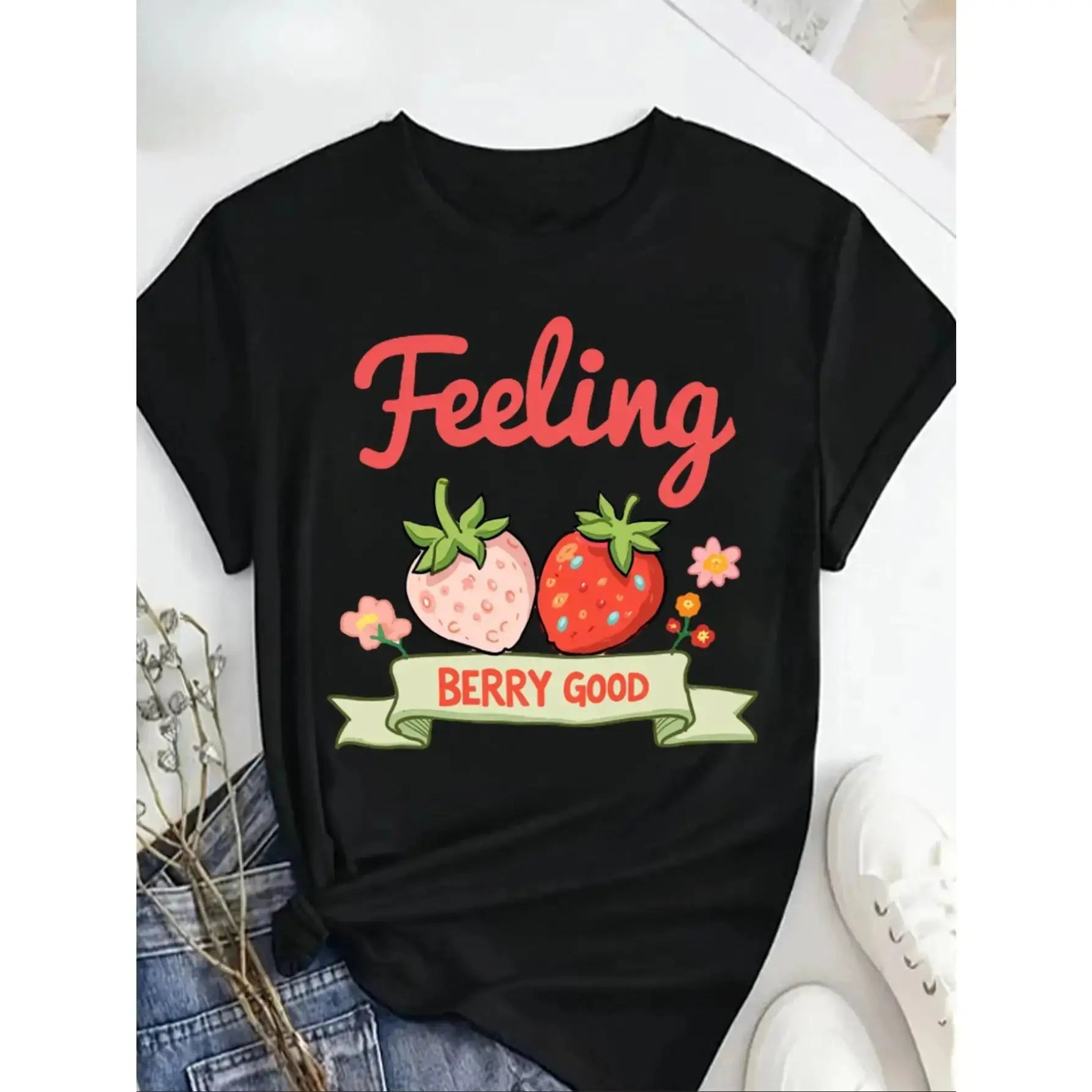 Women’s 100% Cotton Casual T-Shirt – Soft Round Neck Short Sleeve Basic Tee for Everyday Comfort