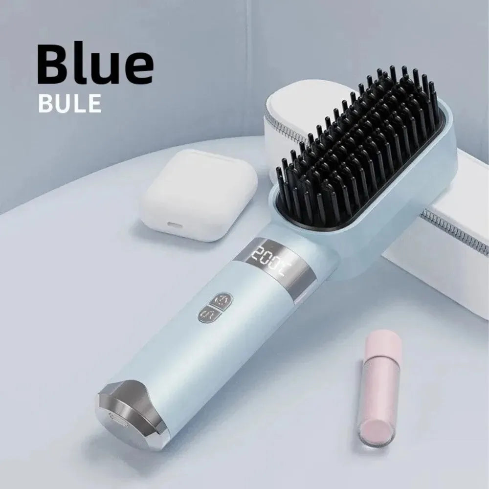 Wireless Hot Comb Hair Straightener With LCD And Type C