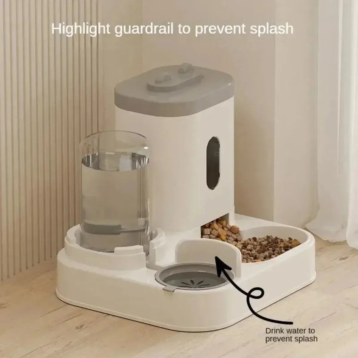 Automatic Cat Feeder with Dual Food and Water Dispenser