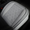 Gray leather car front seat cover with diamond pattern