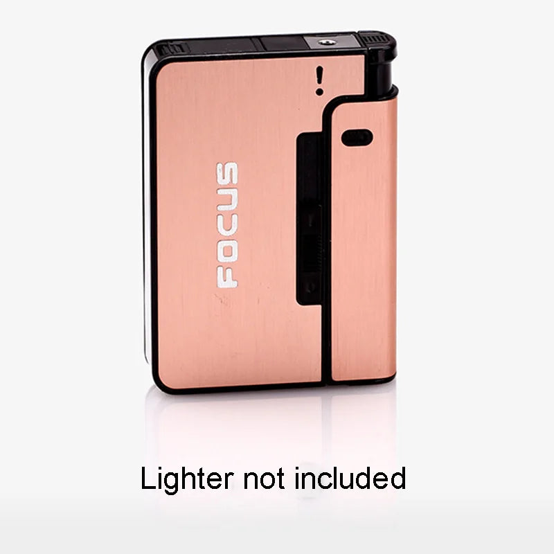 Rose gold automatic portable cigarette case, lighter not included